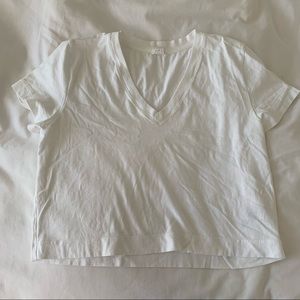 Aritzia cropped white tee
